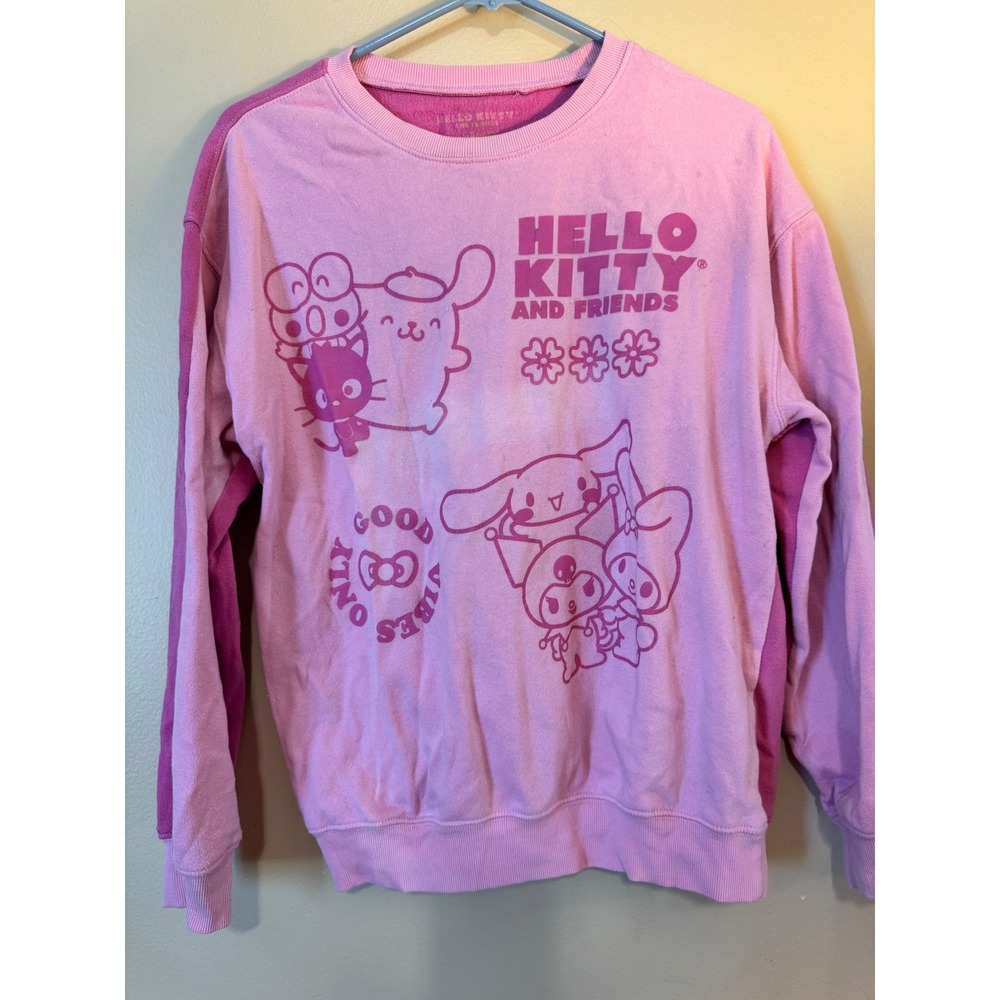 Sanrio Hello Kitty and Friends Pink Colorblock Graphic Sweatshirt Womens Small